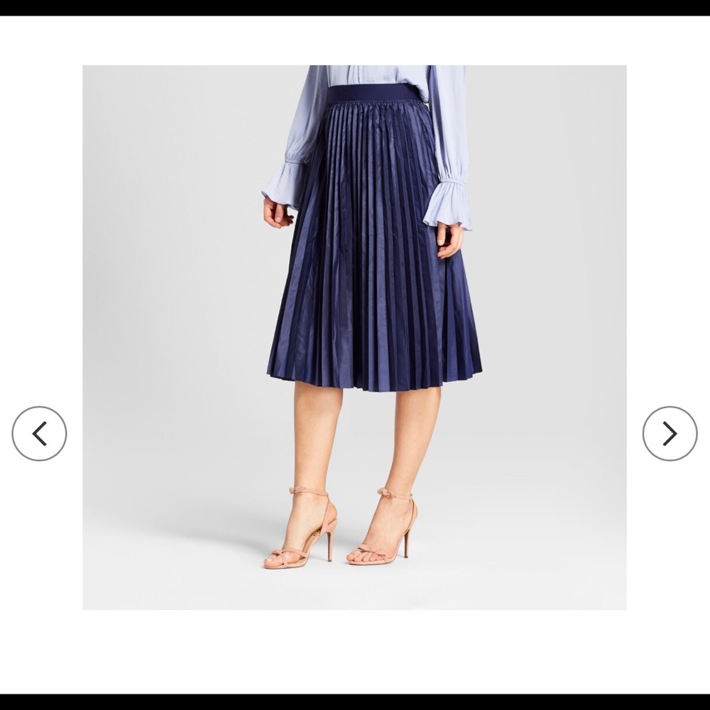 Navy blue pleated skirt